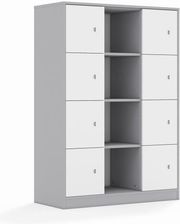 Entelo Regał Blox Base 110 4PP 8F1 1049x466x1517 korpus szary/8x front biały
