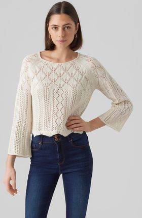 Miękki sweter wzór robiony na drutach Top Casual Top | XL