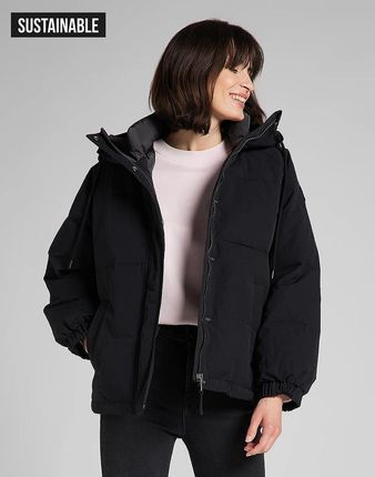 LEE SHORT PUFFER DAMSKA KURTKA ZIMOWA BLACK L56HXW01