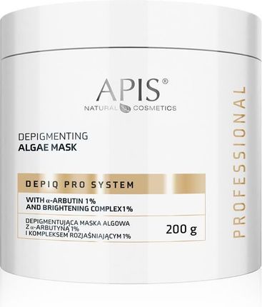 Apis DEPIQ PRO SYSTEM Depigmentująca maska algowa z α-arbutyną 1% i kompleksem rozjaśniającym 1%/ 200 g