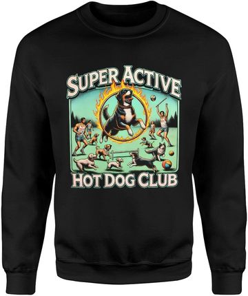 Super Active Hot Dog Club z psami Męska bluza (XXL, Czarny)