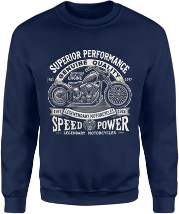 Vintage Retro Motocykl Męska bluza (M, Granatowy)