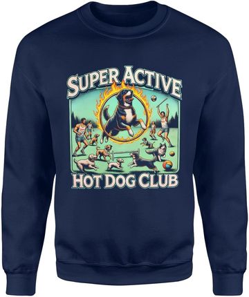 Super Active Hot Dog Club z psami Męska bluza (L, Granatowy)