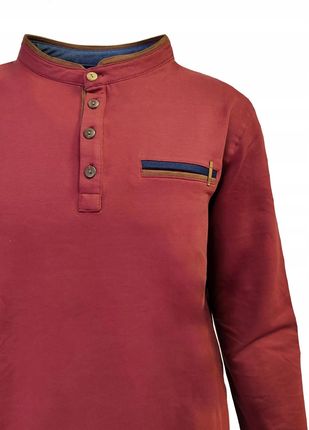 POLO STÓJKA BORDO Z DŁUGIM RĘKAWEM 4XL BASTION - zdjęcie 2