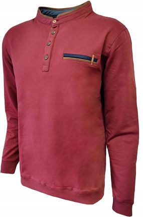 POLO STÓJKA BORDO Z DŁUGIM RĘKAWEM 4XL BASTION - zdjęcie 3
