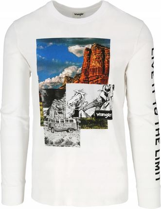 WRANGLER LS COWBOY COOL TEE MĘSKI LONGSLEEVE KOSZULKA Z DŁUGIM RĘKAWEM WHITE W7G8FG989