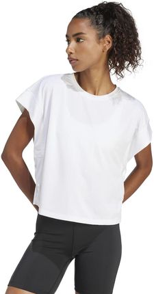 Koszulka treningowa damska adidas STUDIO biała IS2978 - zdjęcie 2