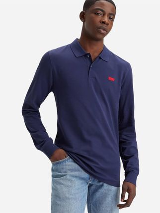 Levi'S Koszulka polo męska z długim rękawem Ls Slim Housemark A5797-0001 Granatowa