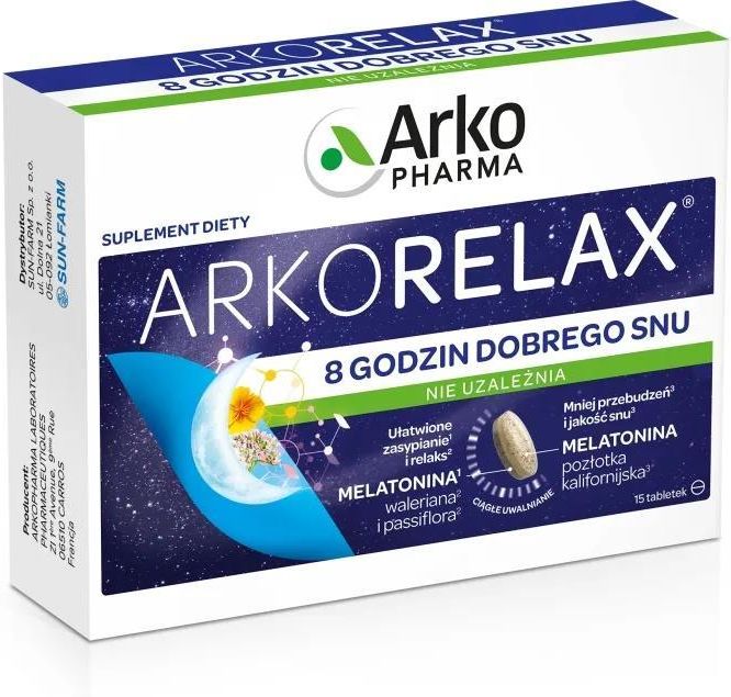 Tabletki Sun-Farm Arkorelax 8 Godzin Dobrego Snu 15szt. - Opinie i ceny ...