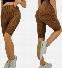 Miego Spodenki Push Up Karbowane Kolarki Legginsy Rozmiar L/XL Brązowe