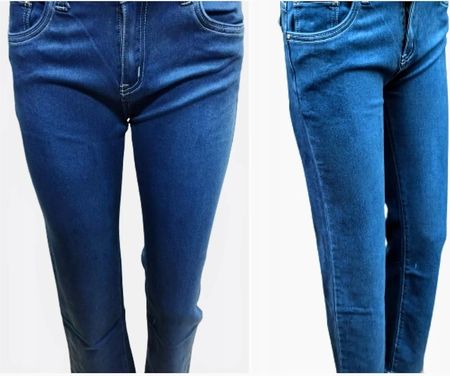 Trang Jeansy Damskie Size Plus Bawełna Niebieskie Rozciągliwe Jeans 40