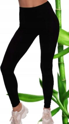 Legginsy Getry Bambusowe Spodnie Czarne Klasyczne Rozmiar 4XL/5XL - zdjęcie 6