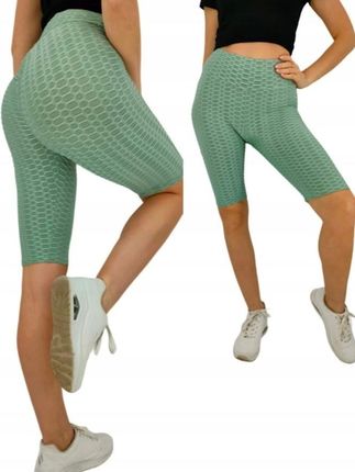 Miego Spodenki Push Up Karbowane Kolarki Legginsy Rozmiar S/M Zielone