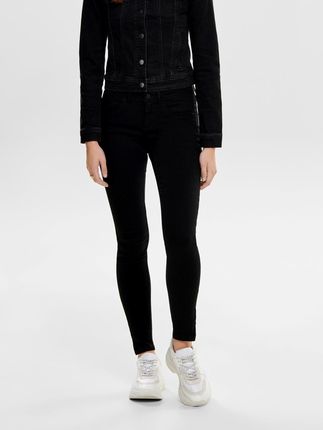 Damskie ONLY Wąskie Jeansy Black Denim Spodnie ONLKENDELL Jeansy Slim Szkolne | XS / 30L