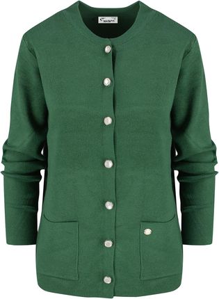 Klasyczny ciepły gruby krótki kardigan sweter EMILIA ozdobne guziki