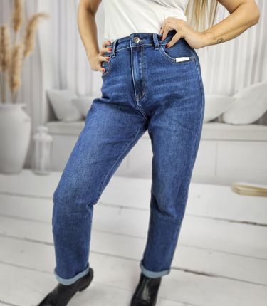 Spodnie jeansowe damskie Jeansy Modne Ciemnoniebieskie SIERRA - zdjęcie 3