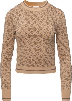 Damski Sweter Guess Lise 4G CN LS Swtr W4Br21Z37K0-F1Fp – Brązowy