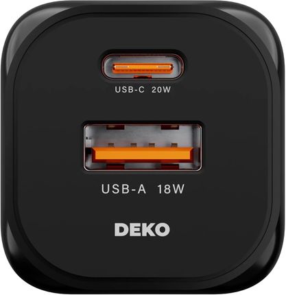 Ładowarka DEKO 20W NANO GaN Fast 1x USB-C 1x USB-A (Czarna) - zdjęcie 6