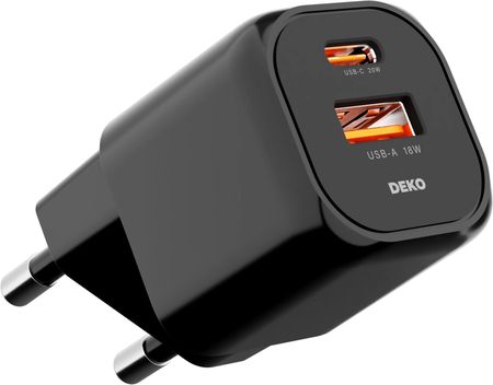 Ładowarka DEKO 20W NANO GaN Fast 1x USB-C 1x USB-A (Czarna) - zdjęcie 4