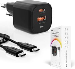 Ładowarka DEKO 20W NANO GaN Fast 1x USB-C 1x USB-A (Czarna)