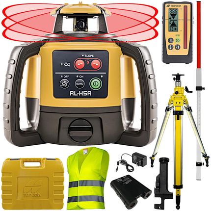 TOPCON RL-H5A Niwelator laserowy 800m IP66 + Czujnik LS-100D + Łata, Statyw - Autoryzowany Dystrybutor