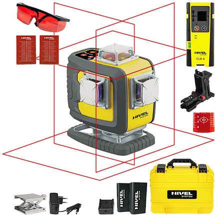 Laser krzyżowy czerwony Nivel System CL4D-R + Czujnik CLS-4 - Autoryzowany Dystrybutor