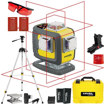 Laser krzyżowy czerwony Nivel System CL4D-R + Statyw SJJ-M1 EX - Autoryzowany Dystrybutor