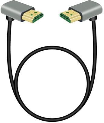 RIIEYOCA Lot De 2 Câbles Tressés UHD 4K HDMI Vers HDMI à 90 Degrés