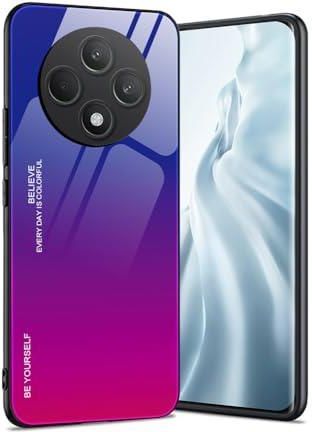 HAOYE Cover per Oppo Reno 12F 5G / Oppo Reno 12FS 5G con Proteggi Schermo, Trasparente Custodia 360 Gradi Silicone TPU e PC Doppio Strato Protettiva Case Bumper. Rosso