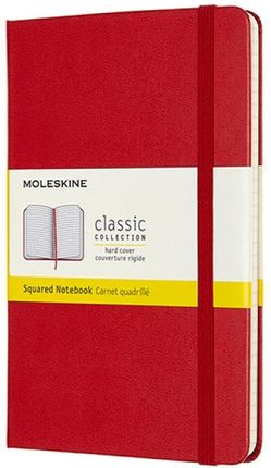 Moleskine Notes Classic M 11,5X18 Cm W Kratkę Twarda Oprawa Scarlet Red 208 Stron Czerwony