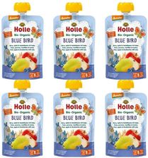 Holle 6 X Mus Owocowy Niebieski Ptak Gruszka Jabłko Jagoda Owies Bez Dodatku Cukru Bio Demeter 100g