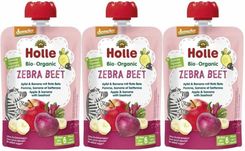 Holle 3 X Mus Owocowy Buraczana Zebra Jabłko Banan Burak Bez Dodatku Cukru Bio Demeter 100g