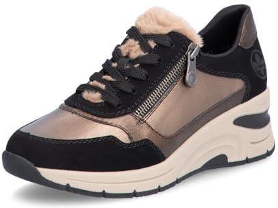 Rieker Damskie buty typu sneakers N9301, damskie półbuty, luźna wkładka, Beżowy Kombi 90, 41 EU