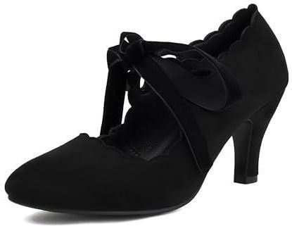 Elerhythm Damskie buty Mary Jane Vintage Lace Up Teardrop