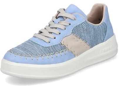 Rieker Damskie buty typu sneakers M8414, damskie półbuty, luźna wkładka, Niebieski Kombi 10, 39 eu