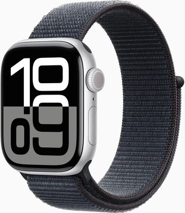 Apple Watch Series 10 GPS koperta 42mm aluminium srebrny opaska sportowa atramentowa