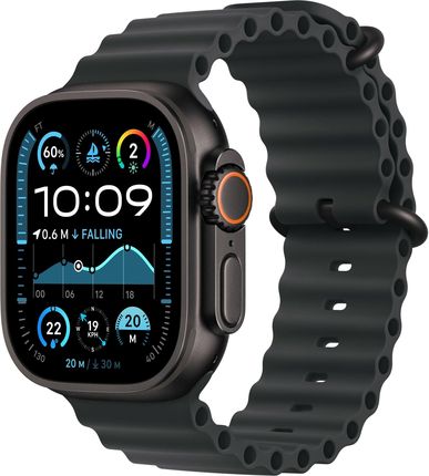 Apple Watch Ultra 2 GPS + Cellular Koperta z tytanu czarna 49mm pasek Ocean czarny (MX4P3WBA)