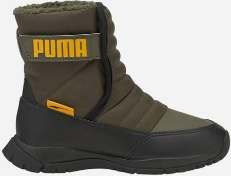 Puma Zimowe kozaki chłopięce ocieplane Nieve Boot WTR AC PS 38074502 Oliwkowe