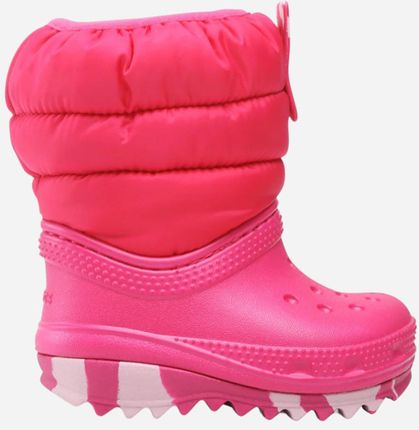 Crocs Śniegowce dziewczęce ocieplane Classic Neo Puff Boot K 207684 Różowe