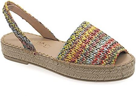 39 Wielokolorowe 3 Emmanuela Kolorowe Espadrille z dzianiny wypasu, centralne Boho Chic Slingback Summet Shoes, wysokiej jakości Peep-na Peep-Toe Espa