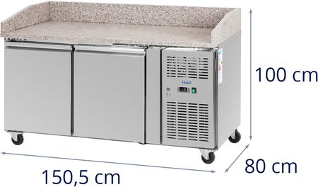 Stół chłodniczy na kółkach - 390 l - 2 komory - 155 x 80 cm - klasa B - stal nierdzewna - Royal Catering - zdjęcie 6