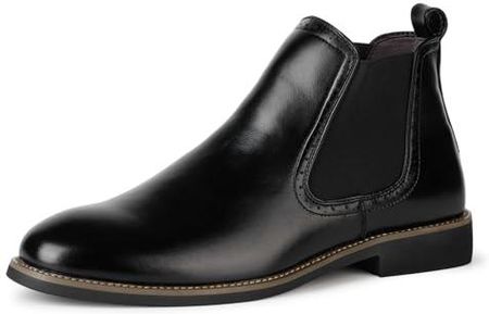 Męskie buty ślubne Brogue buty garniturowe Derby półbuty sznurowane, Czarny 202PU, 48 EU