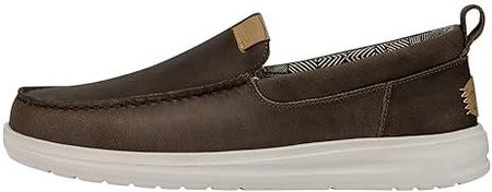 Hey Dude Męskie buty Wally Grip Moc Craft Leather, Brązowy, 44 EU Szerokie