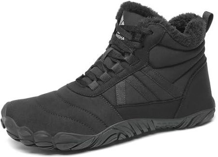 Mishansha Unisex, zimowe buty na boso, z ciepłą podszewką, rozmiar EU 36-48, czarny, 48 EU