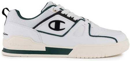 Champion Męskie buty sportowe / Low Sneaker 3 Point białe mieszanka tekstylno-syntetycznych, Wht Green Nbk, 42 EU