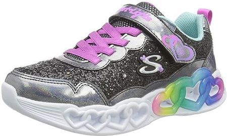 Skechers Dziewczęce buty sportowe Infinite Heart Lights Fresh Love, Czarny, 29 EU