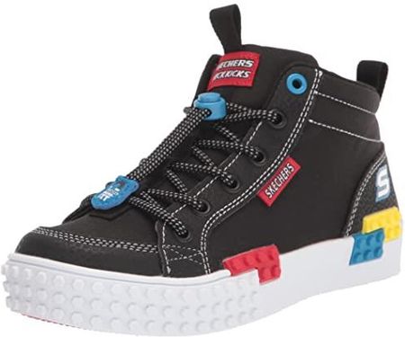 Skechers Chłopięce trampki 402223l Blmt, Czarne tekstylne syntetyczne wykończenie, 33 EU