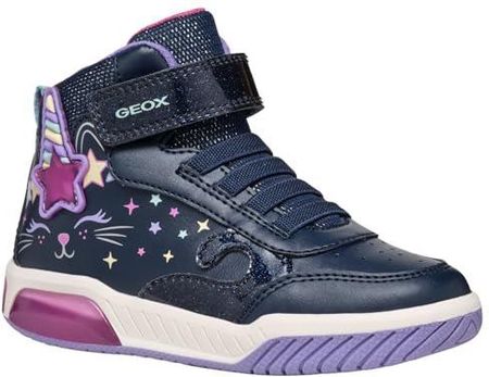 Geox J Inek Girl B, Sneaker Dziewczyny, Navy Wielobarwny, 33 EU