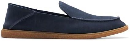 Clarks Męskie mokasyny Clarkbay Step Flat, granatowy, zamsz, 39 EU, Granatowy zamsz, 40 EU