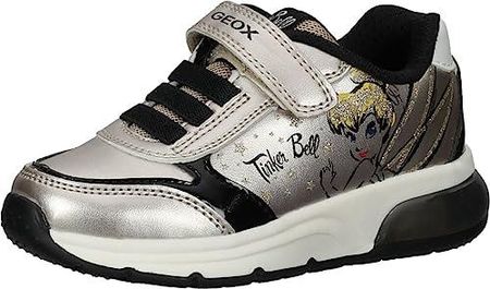 Geox Dziewczęce J Spaceclub Girl Sneaker buty sportowe, Platinum Black, 30 EU